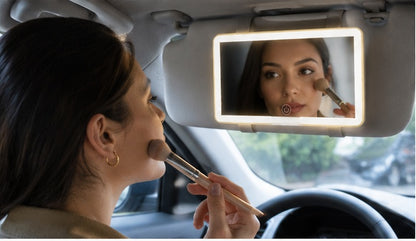 Oglindă Cosmetica Auto cu 3 Moduri de Lumină – Upgrade-ul Esențial pentru Mașina Ta.